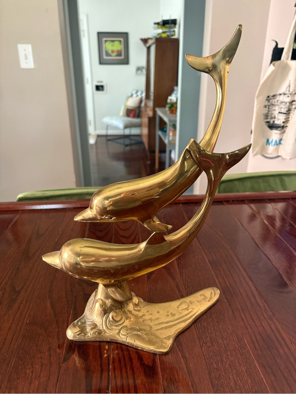Vintage Brass MCM Dolphins - Picture 2 of 3